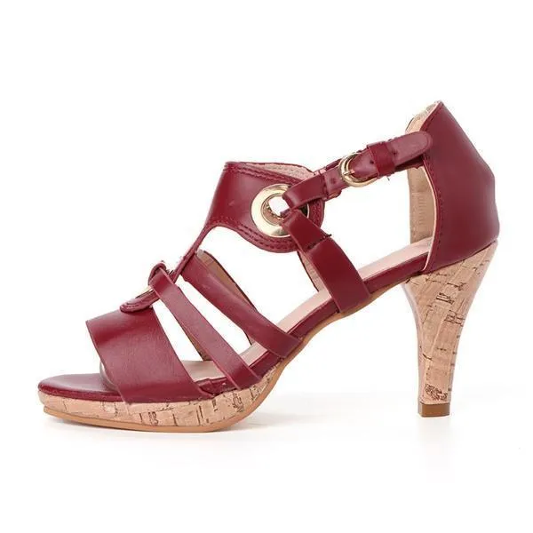 Summer Gladiator  Hollow Out Block High Heel Sadnals