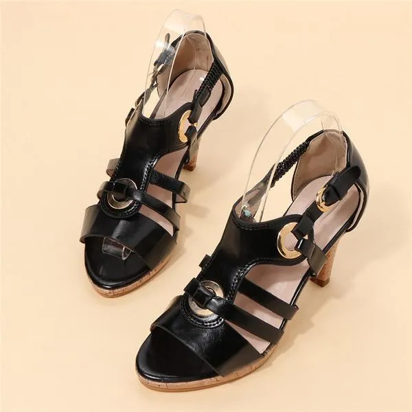 Summer Gladiator  Hollow Out Block High Heel Sadnals