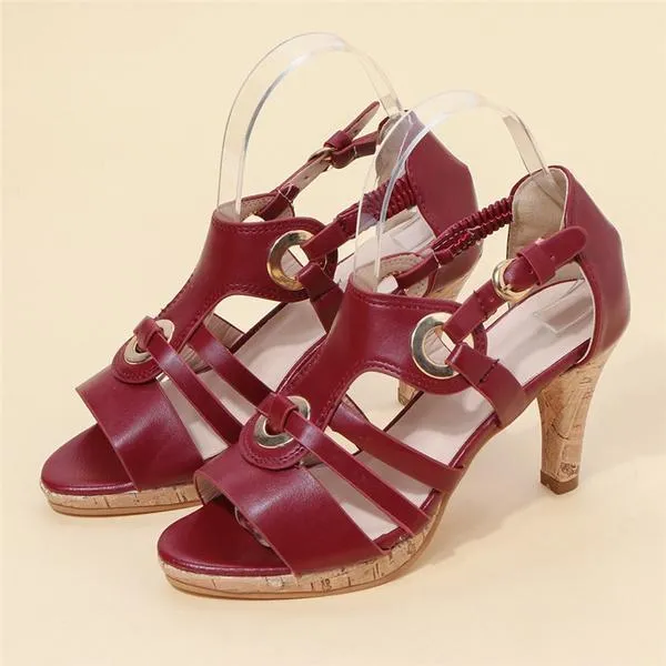 Summer Gladiator  Hollow Out Block High Heel Sadnals