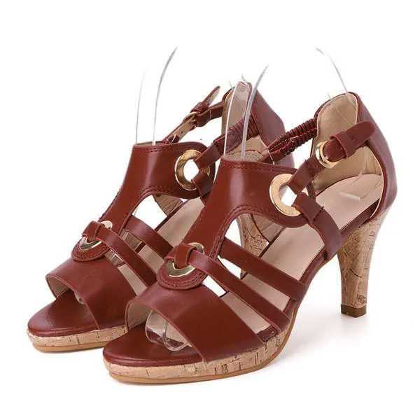 Summer Gladiator  Hollow Out Block High Heel Sadnals