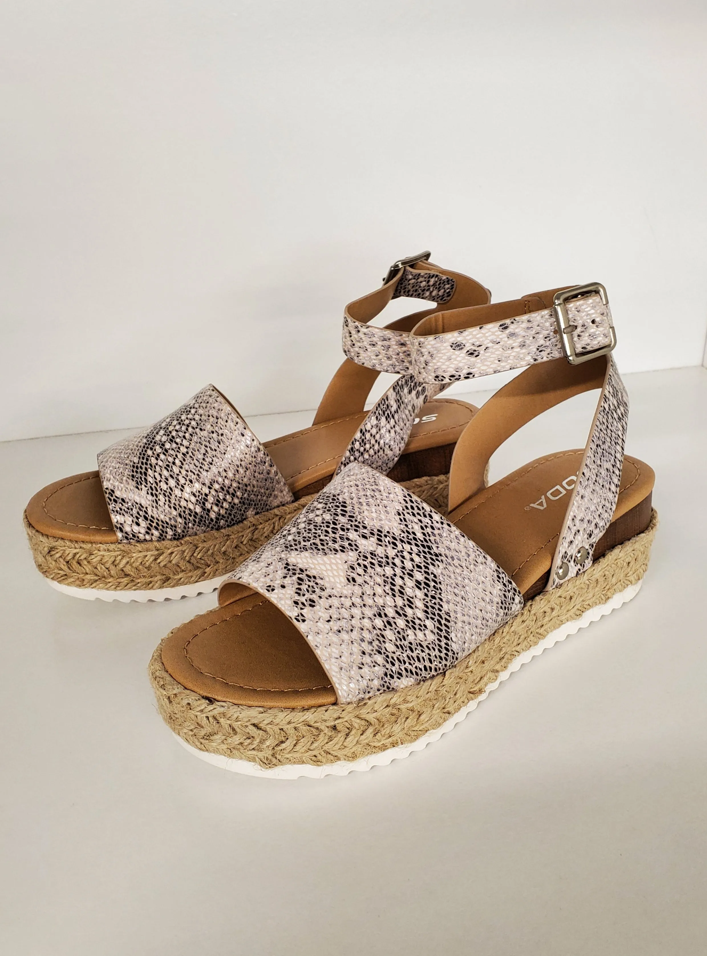 Tabbi Snakeskin Platform Sandals