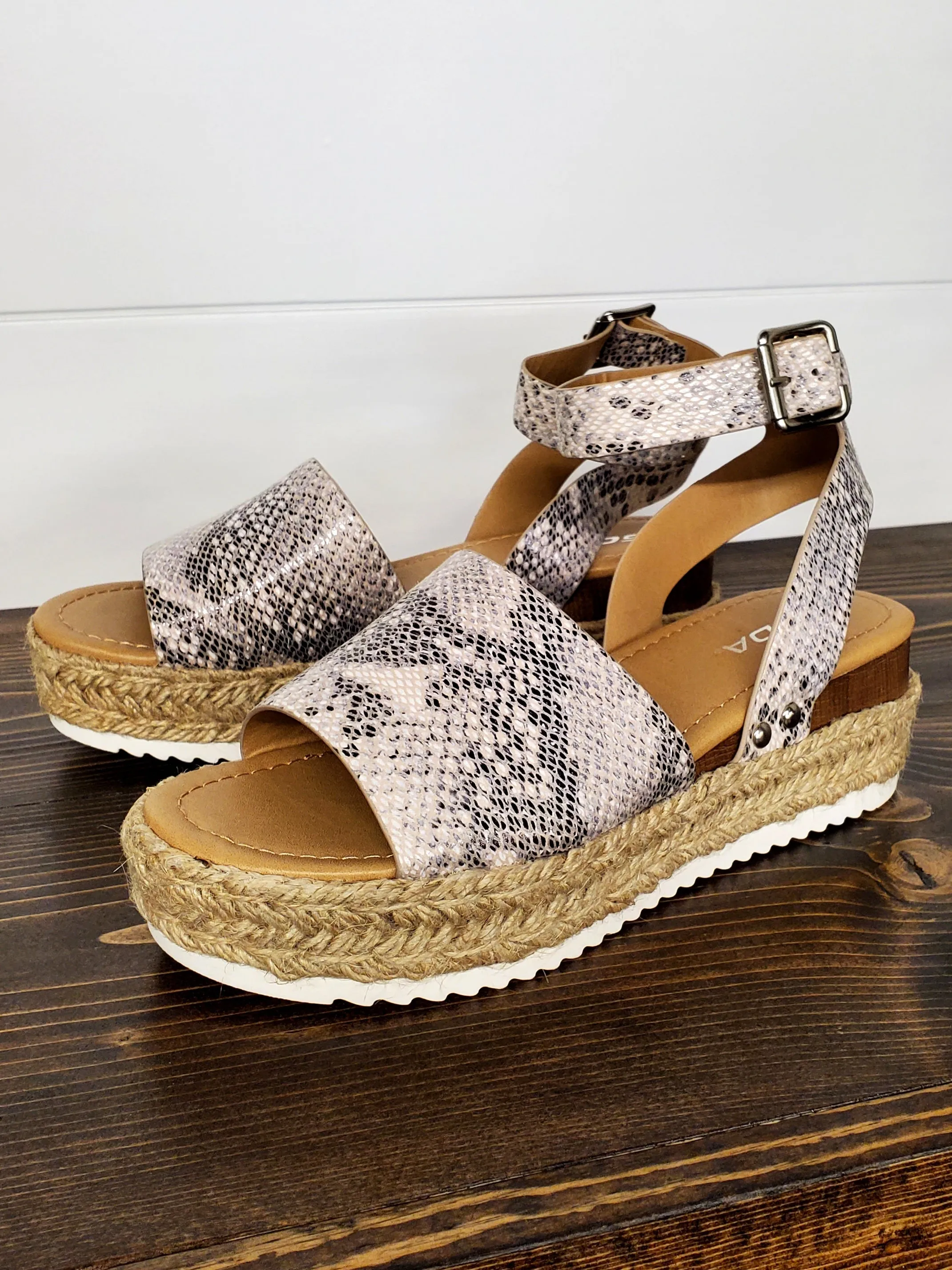 Tabbi Snakeskin Platform Sandals