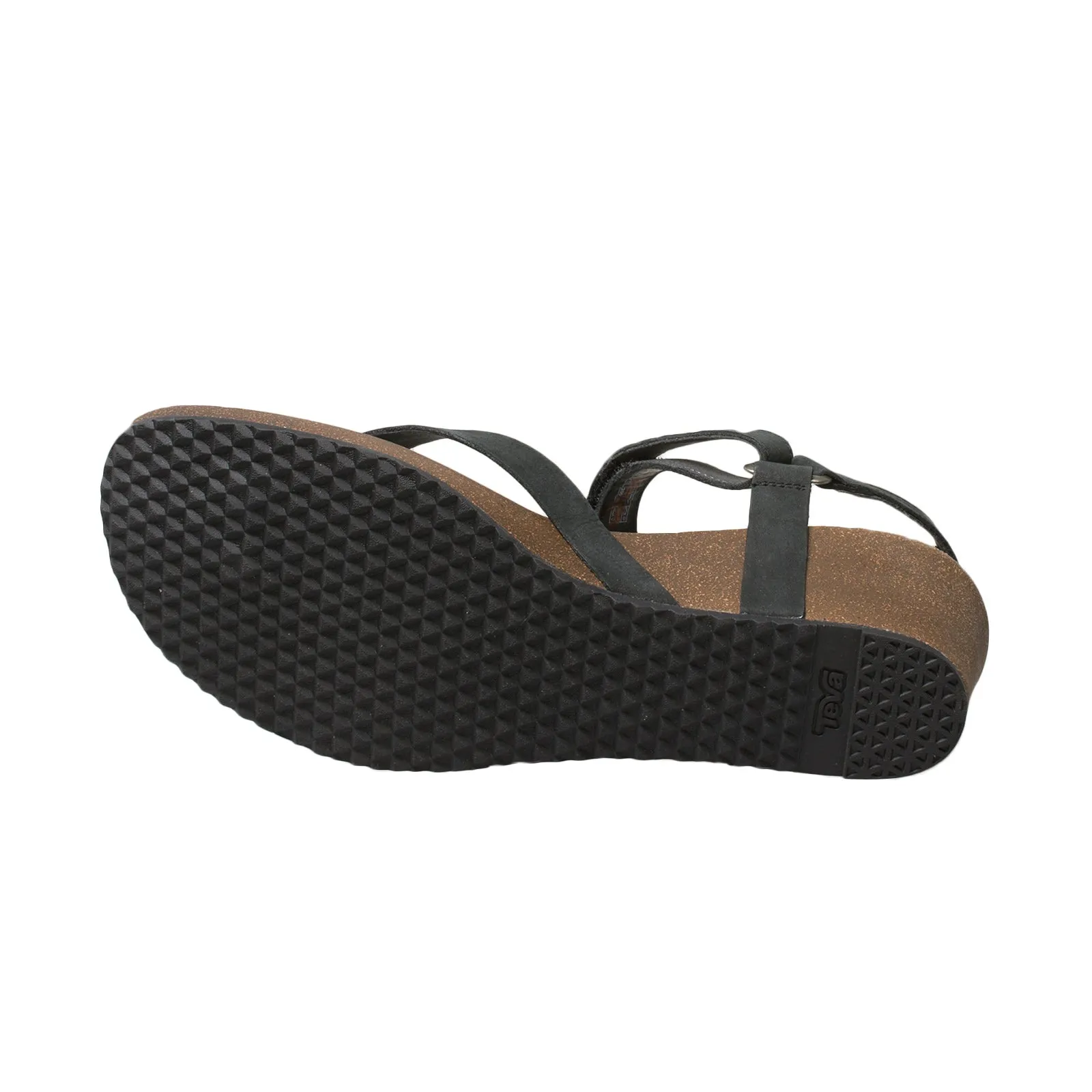 Teva Mahonia Wedge Thong Black Sandals - Womnen's