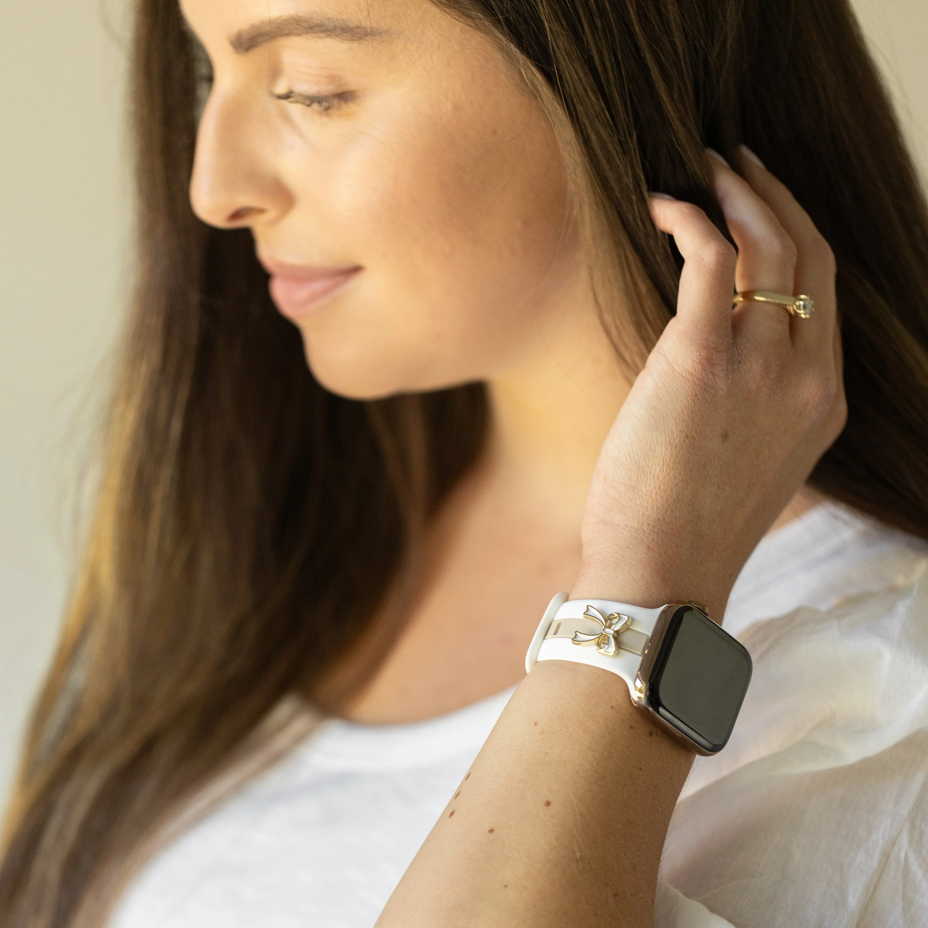 The It Girl White and Nude Sand Smart Watch Band