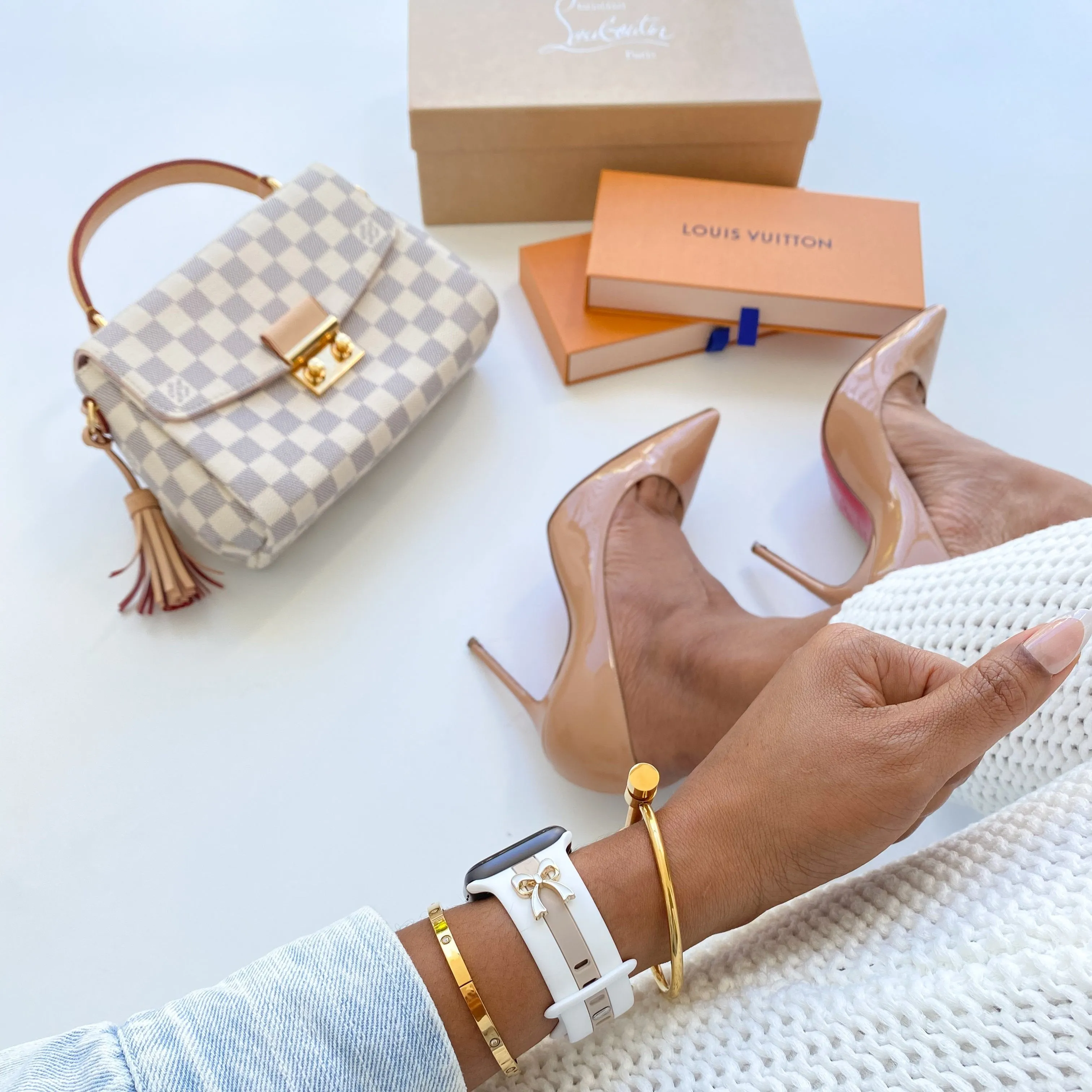 The It Girl White and Nude Sand Smart Watch Band