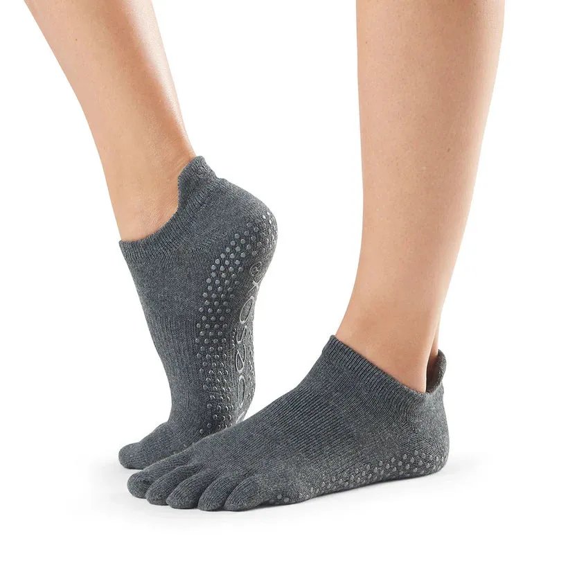 TOESOX Grip Full Toe Low Rise - Charcoal Grey