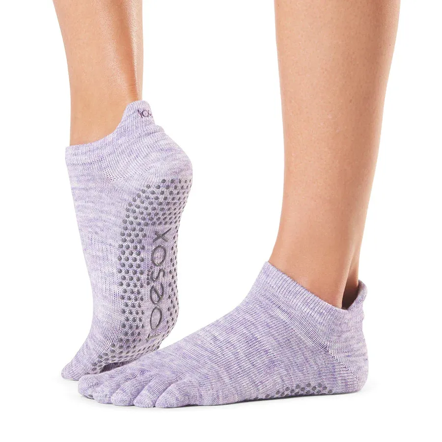 TOESOX Grip Full Toe Low Rise - Heather Purple