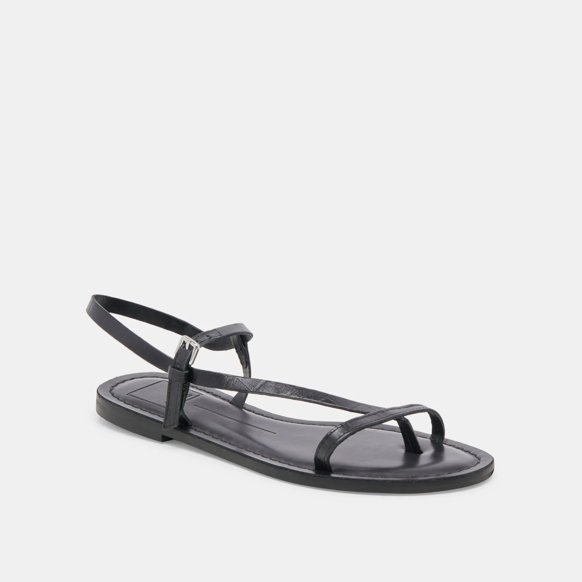 WANDRE SANDALS NOIR EMBOSSED LEATHER