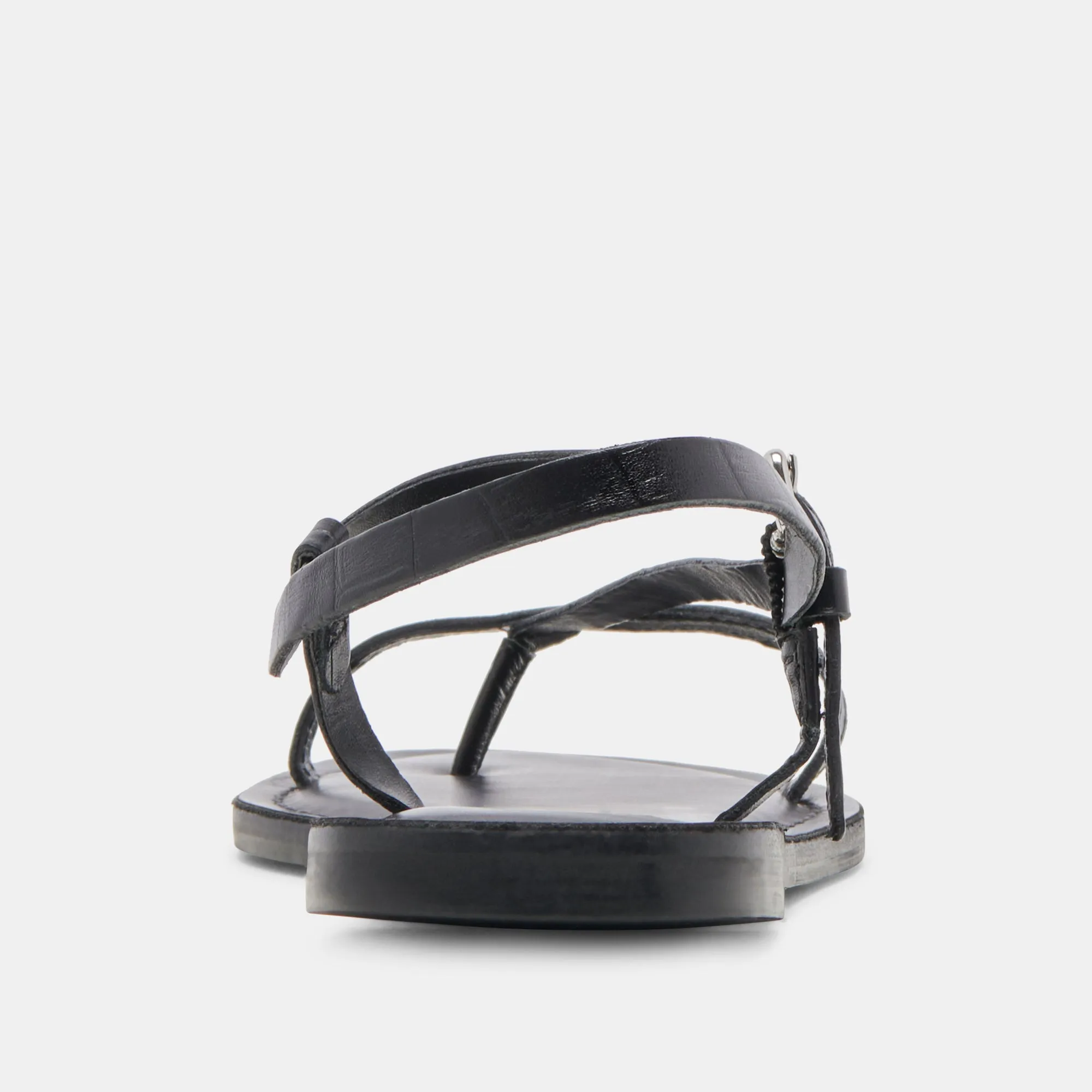 WANDRE SANDALS NOIR EMBOSSED LEATHER