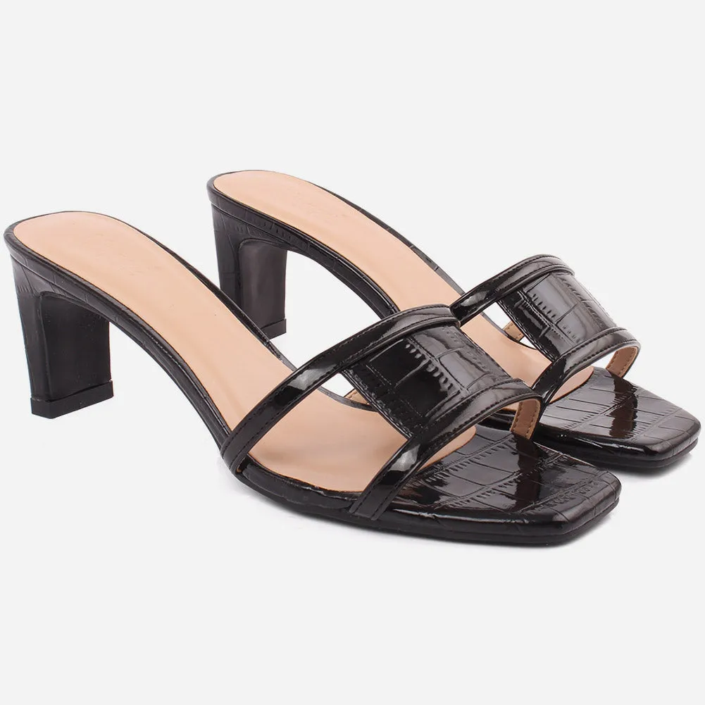 Women "PAULA" Stunning See Through Block Heel Sandals