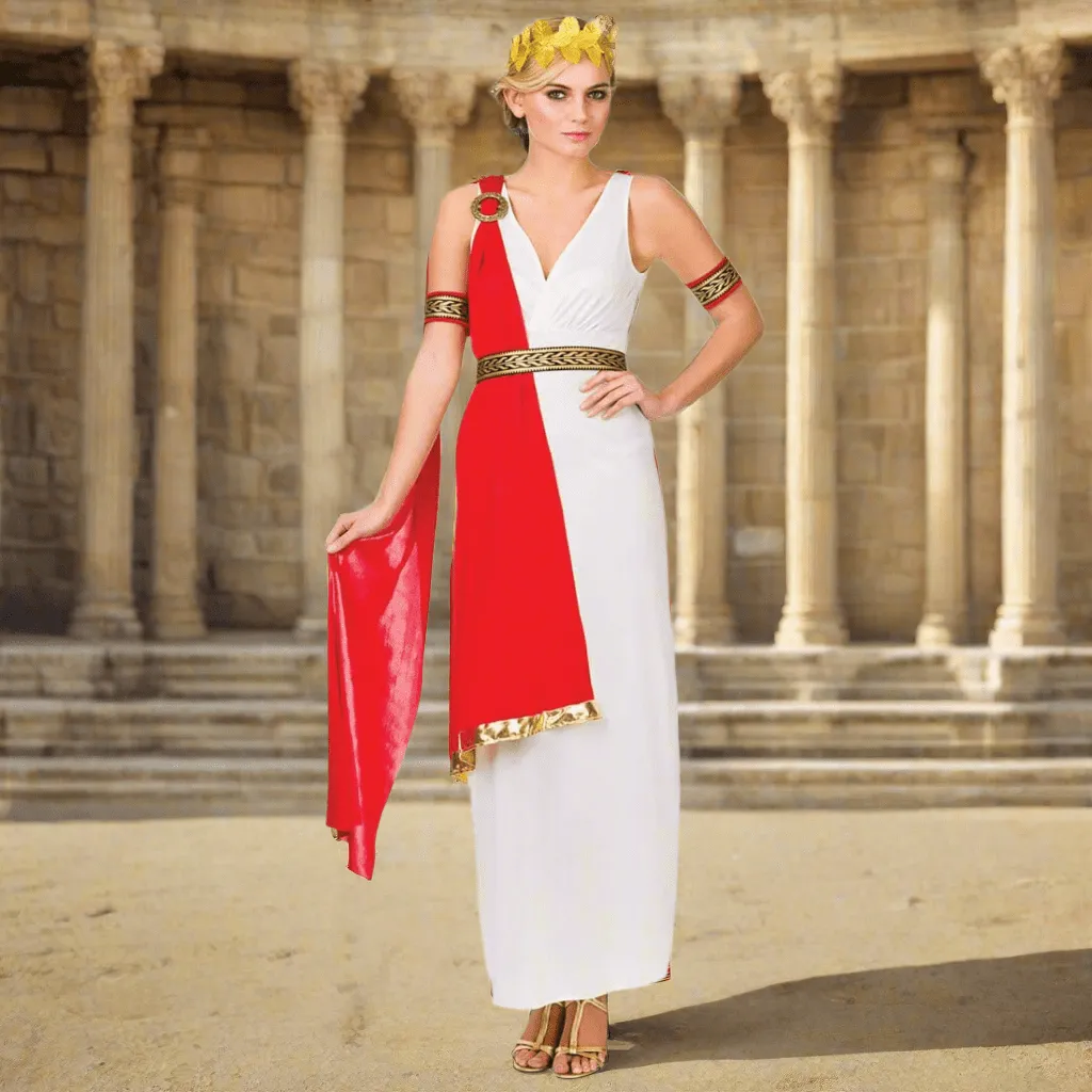 Womens Glamorous Roman Lady Fancy Dress Halloween Costume