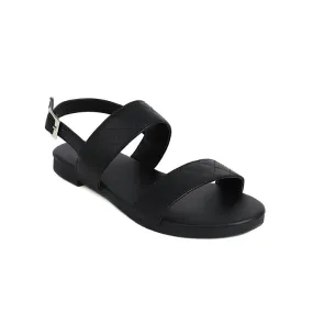 Women's Solid Color Soft Leather Flat Sandals