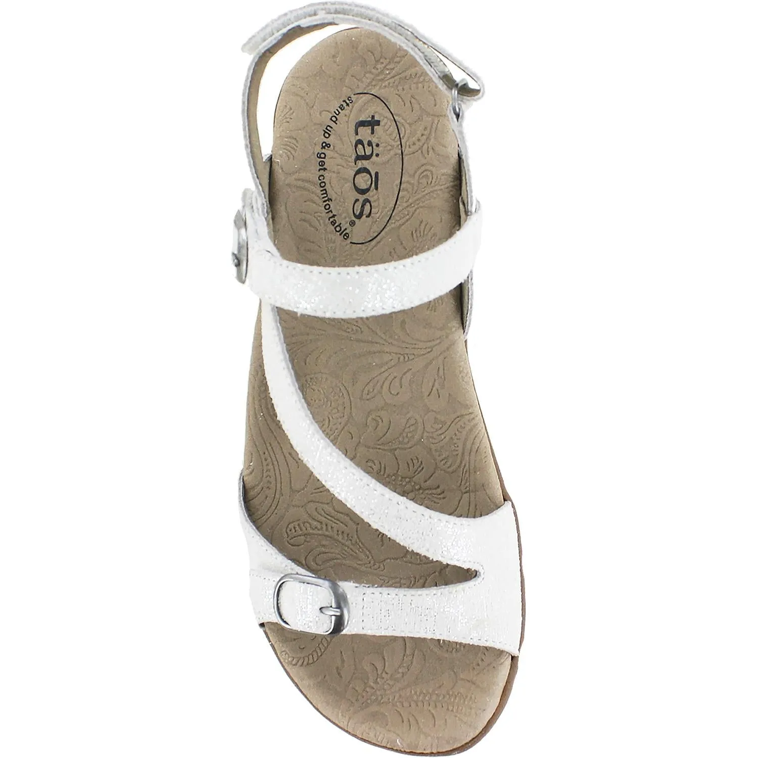 Women's Taos Beauty 2 White Metallic Leather