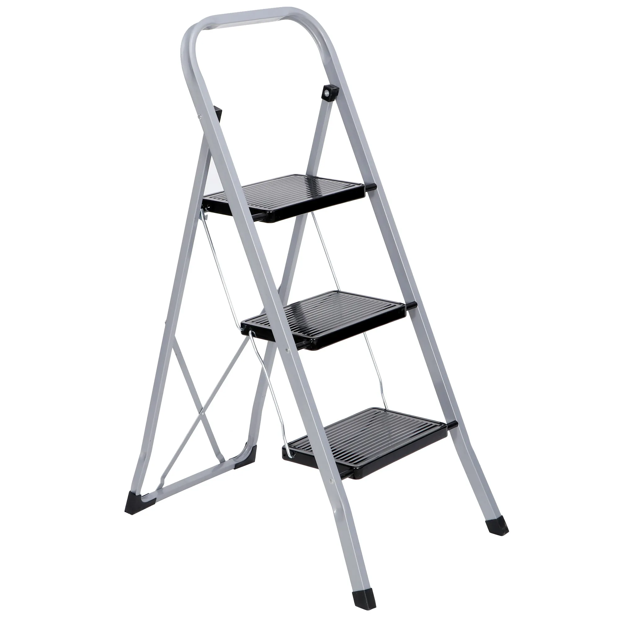 ZENY™ 3 Step Ladder Folding Step Stool 300 lbs Sturdy Steel Ladder for Household and Office